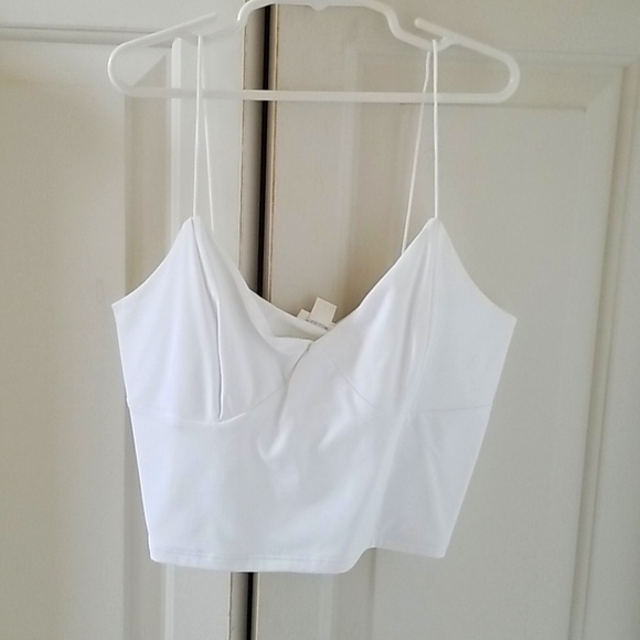Garage Tops - White Garage strappy crop top